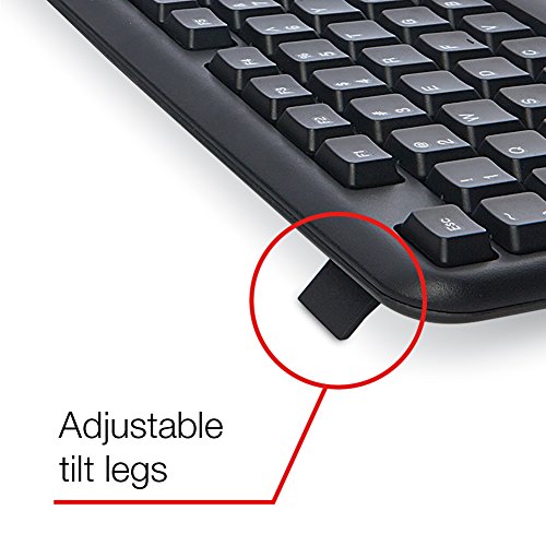 [Australia - AusPower] - Verbatim Slimline Wired Keyboard and Mouse Combo, Optical Wired Mouse, Full-Size Keyboard, USB Plug-and-Play, Compatible with PC, Laptop - Frustration Free Packaging Black Wired Keyboard & Mouse 