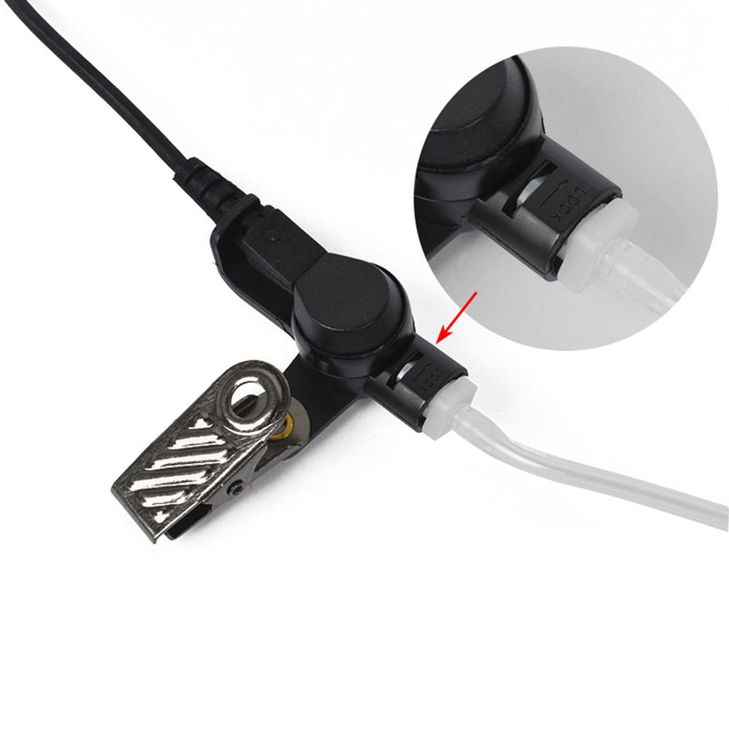 [Australia - AusPower] - HYS Surveillance Kit Earpiece Clip Microphone PTT with One Pair Medium Earmolds (Two-Wire: 3.8ft/4.3ft) for BPR40 RMM2050 RDV2020 RDU4100 Radio Acoustic Tube Headset 