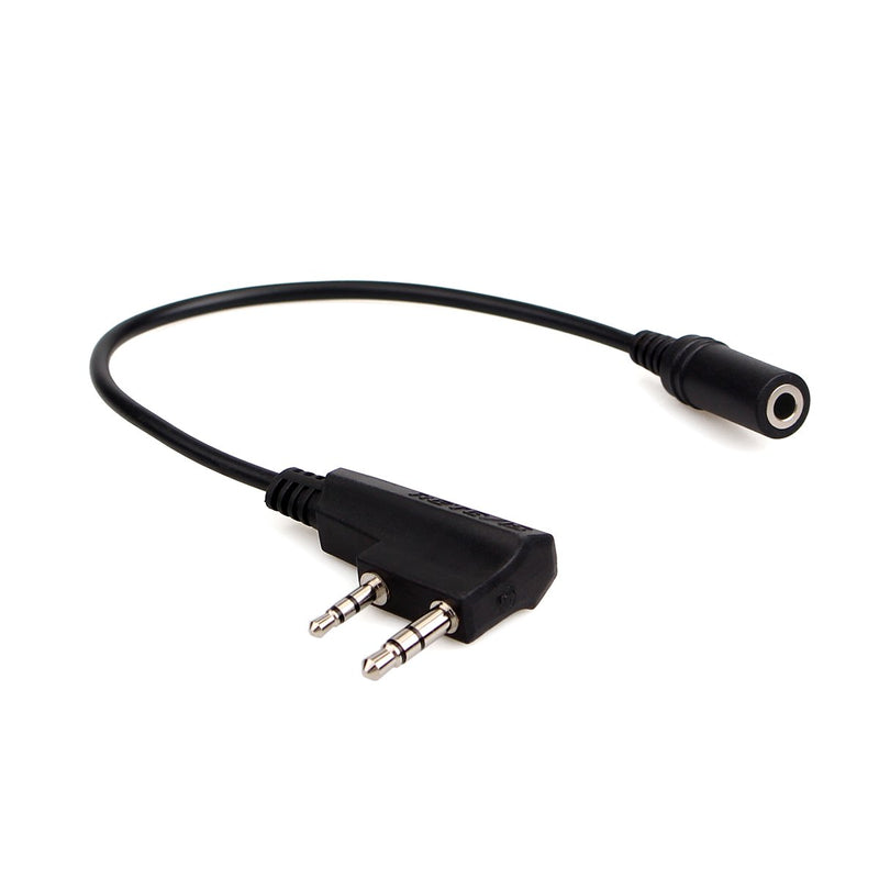 [Australia - AusPower] - Retevis Earpiece Adapter,2 Pin to 3.5mm Walkie Talkies Headset Adapter for Retevis H-777 RT21 RT22 RT27 RT7 H-777S Baofeng UV-S9 Plus Kenwood 2 Way Radios (1 Pack) 