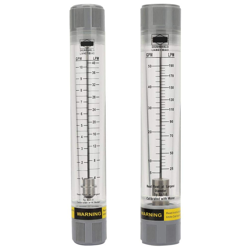 [Australia - AusPower] - Water Liquid Inline Flowmeter 1" PT Female Threaded, 5-50GPM Clear Acrylic Water Flowmeter with Stainless Steel Float for Pipeline Flow Measure 
