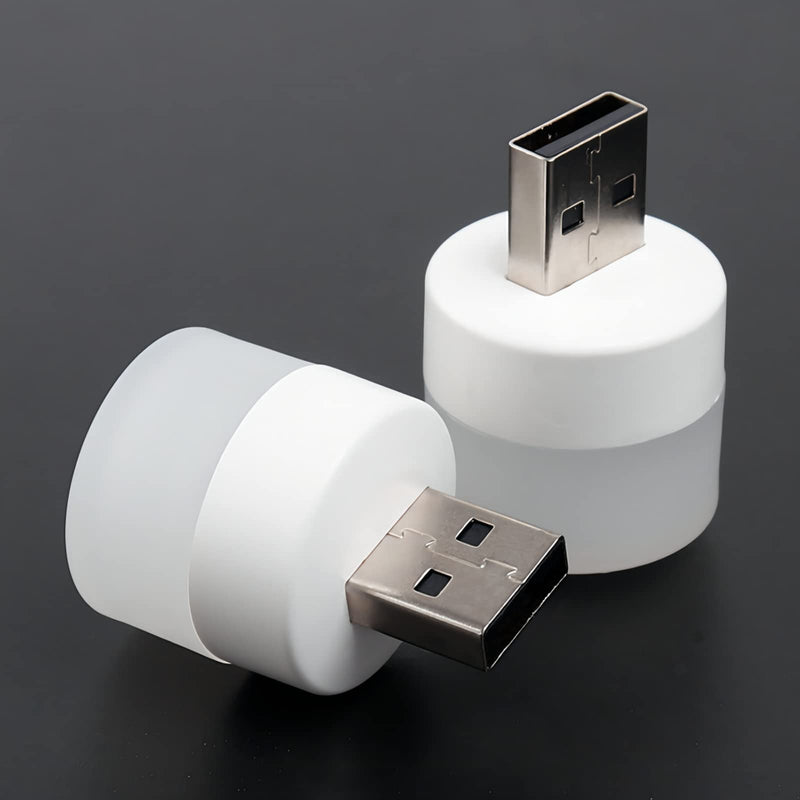 [Australia - AusPower] - DASITON Plug in LED Night Light Mini USB LED Light Flexible USB LED Ambient Light Mini USB LED Light, LED Portable car Bulb, Indoor, Outdoor, Reading, Sleep(2White+2Yellow) 2white+2yellow 