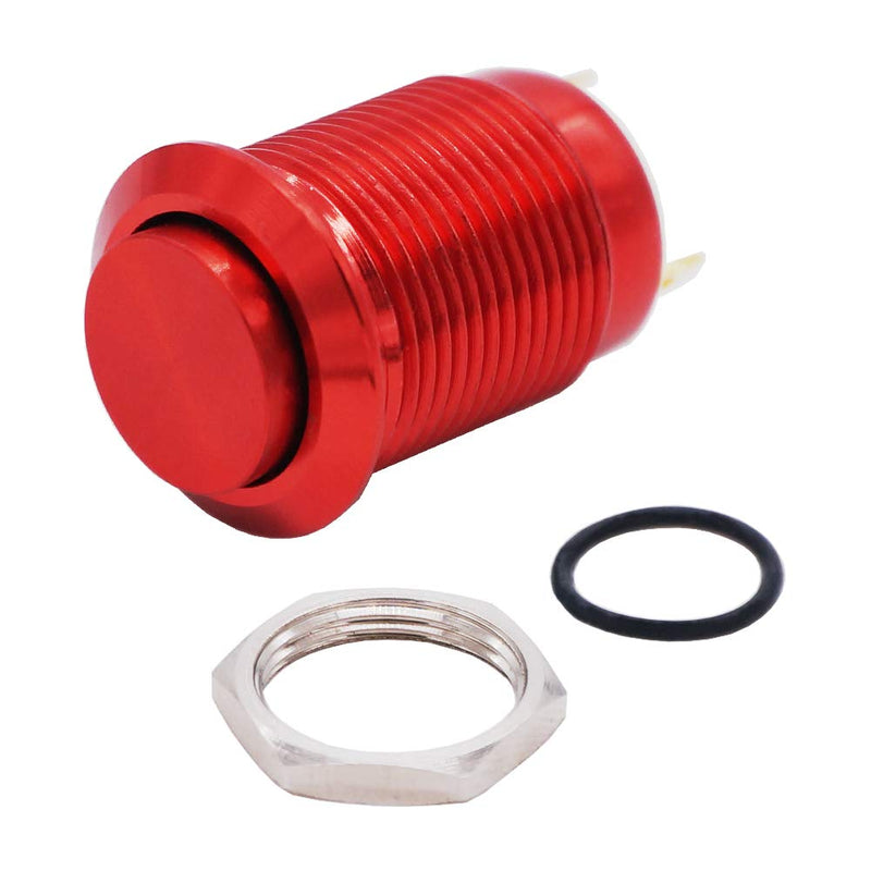 [Australia - AusPower] - Twidec/12mm 1/2" Waterproof Red Metal Shell Momentary Raised Top Push Button Switch DC/AC 36V 2A SPST 1NO Start Button for car Modification Switch(Quality Assurance for 1 Years) M-12-R-G 