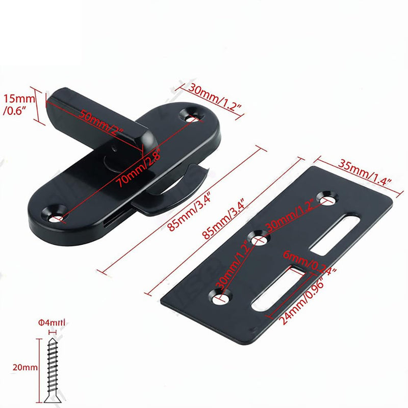[Australia - AusPower] - 90 Degree Sliding Door Lock, Warehouse Door Hardware kit, Right Angle Sliding Door Hook Lock 