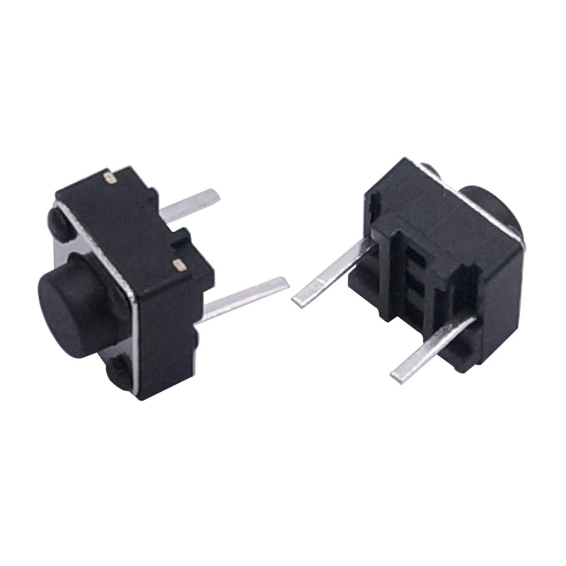 [Australia - AusPower] - Taiss 100 Pcs 6x6x5mm 2 Pin Panel PCB Momentary Tactile Tact Push Button Switch Through Hole Installation Black Breadboard Miniature Switch 