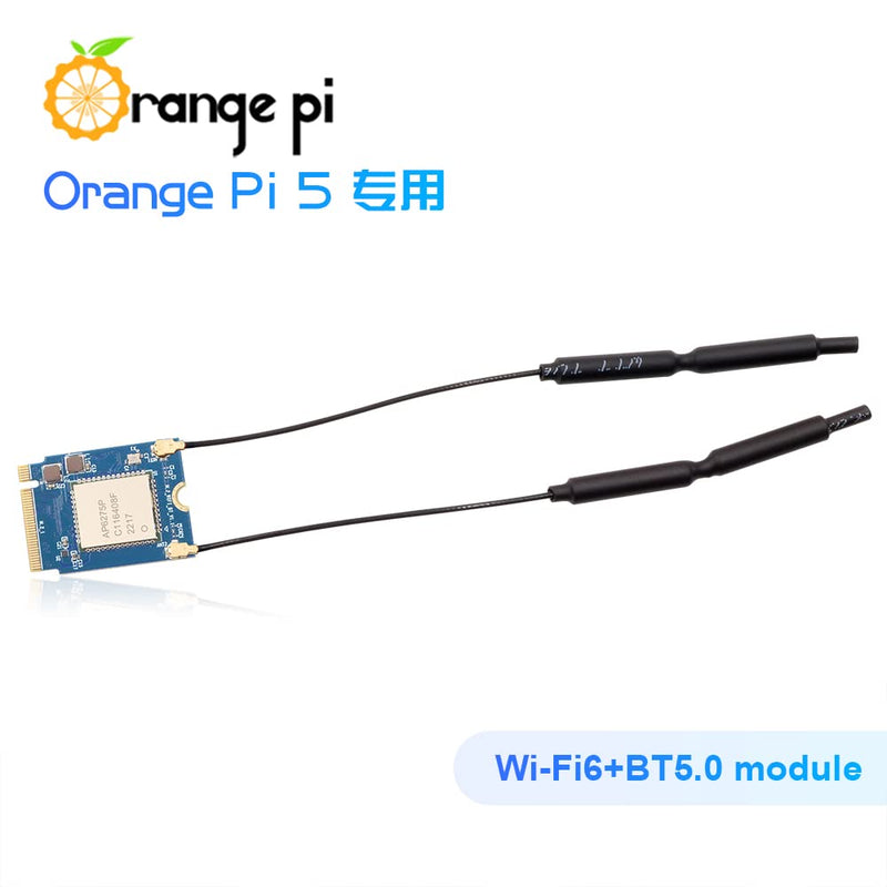 [Australia - AusPower] - Orange Pi 5 PCIe Wi-Fi6, BT5.0 Module, Support BLE, Wi-Fi, 2T2R 802.11 ax/ac/a/b/g/n Only Compatible with OPi 5 Singble Board Computers 