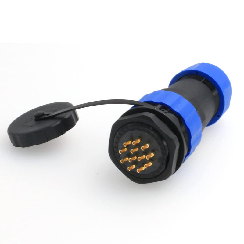 [Australia - AusPower] - DRRI HE29 12pin 10A Male Plug Female Chassis Socket Audio Video led Project Waterproof IP68 Circular Connector(12 pin) 12 pin 