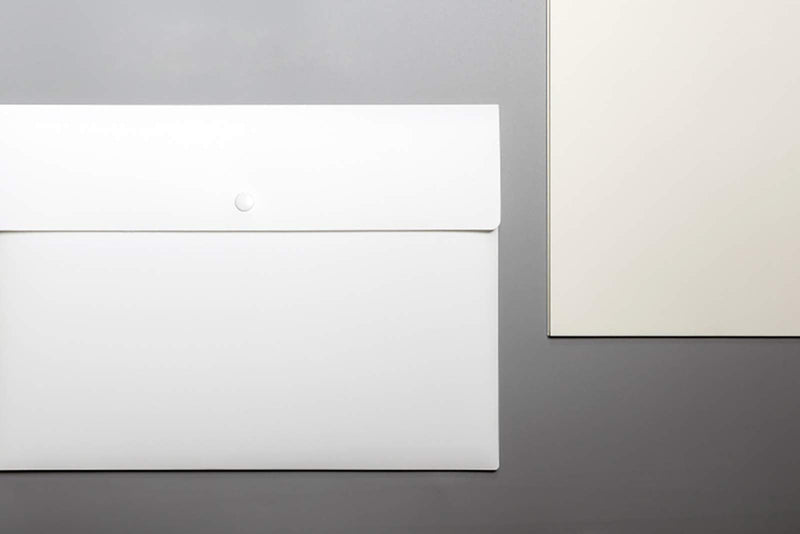 [Australia - AusPower] - VANRA Poly File Folder Pockets File Jacket Plastic Envelope Flat Document Letter Organizer with Snap Button Closure A4 Letter Size (Pack of 5, White) A4 Size: 12.6”L x 9"H 