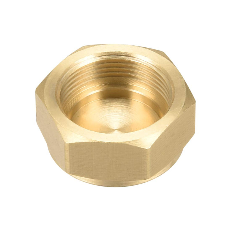 [Australia - AusPower] - uxcell M18x1.0 Pipe Fitting Cap, Brass Hex Female Thread Hose Connector, for Garden and Outdoor Water Pipes Nozzle Joints, 2Pcs M18 