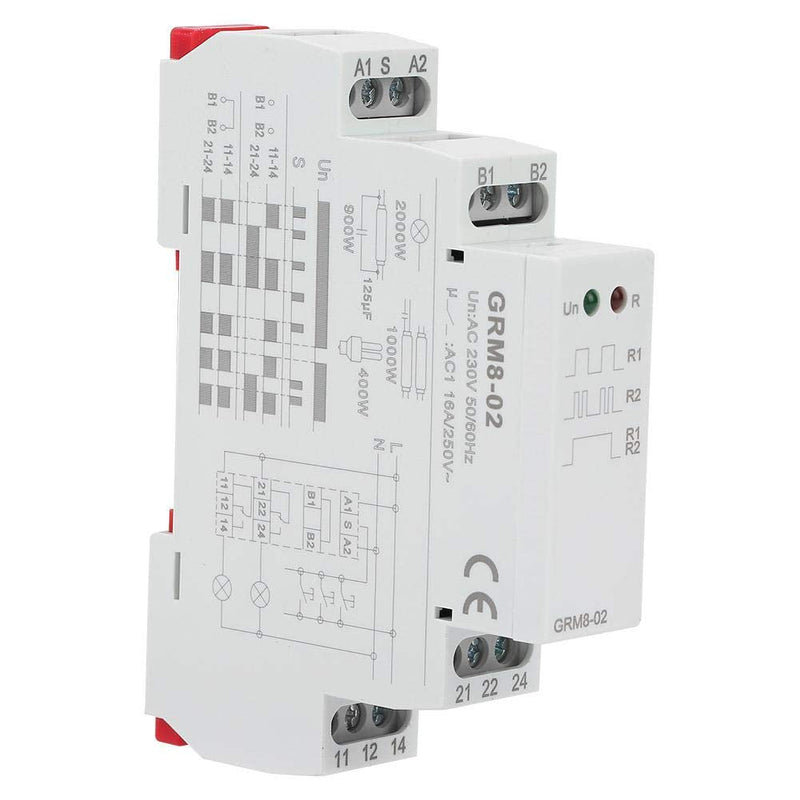 [Australia - AusPower] - Electronic Impulse Relay, GRM8-02 Electronic Impulse Relay Latching Relay Memory Relay AC 230V Achieve Multi Point Control by Impulse Commands 