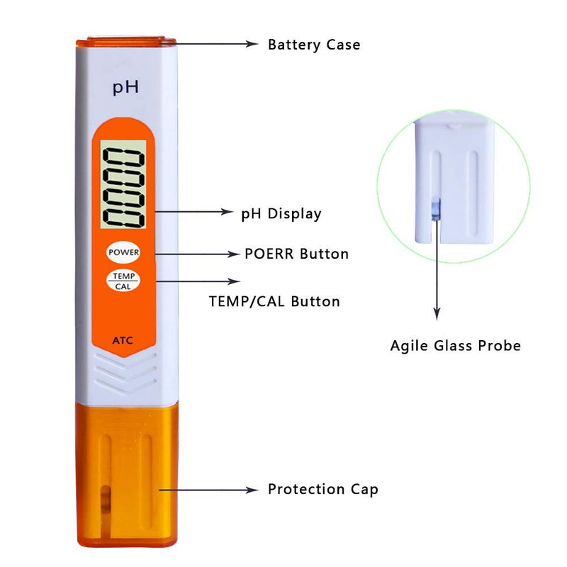 [Australia - AusPower] - pH Meter, pH Tester Digital for Drinking Water Hydroponic Aquarium and Pool by Earabella gold 