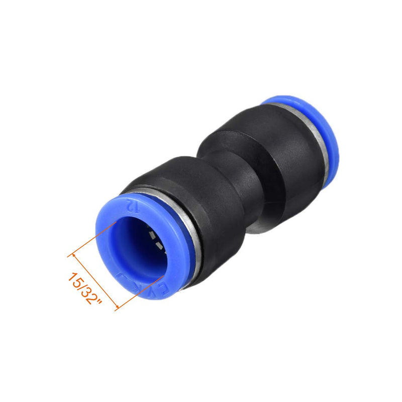 [Australia - AusPower] - uxcell Plastic Straight Union Push to Connect Tube Fitting 12mm OD Push Fit Lock Blue 10pcs 