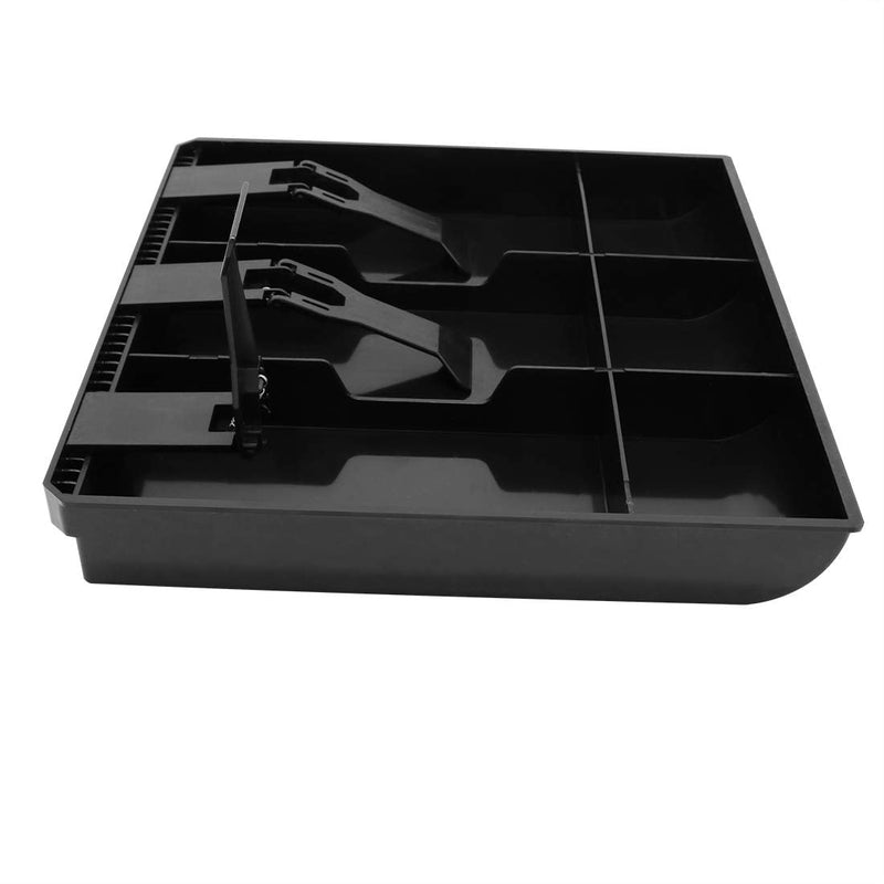 [Australia - AusPower] - Cash Register Drawer Insert Tray 3 Bill/3 Coin Compartments with Plastic Clip for Money Storage, Black 