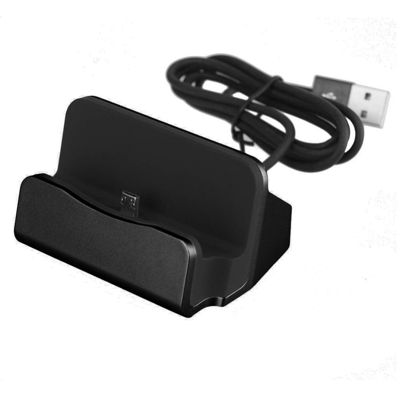 [Australia - AusPower] - FNSHIP Cell Phone Dock Stand Station,Micro USB Desktop Dock Cradle Holder for Cell Phone Samsung, Eclipse,Mission,J3V, Moto (Black) Black 