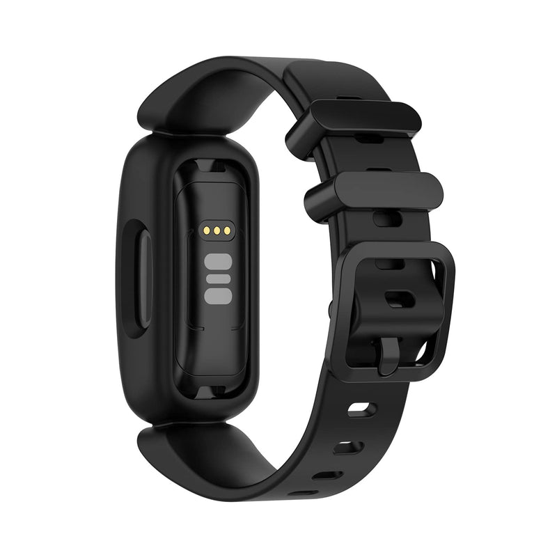 [Australia - AusPower] - eiEuuk Watch Bands Compatible with Fitbit Ace 3 Tracker for Kids,Soft Silicone Wristbands Accessory Straps Replacement for Fitbit Ace 3,(No Tracker), Black&White&Blue, One Size 