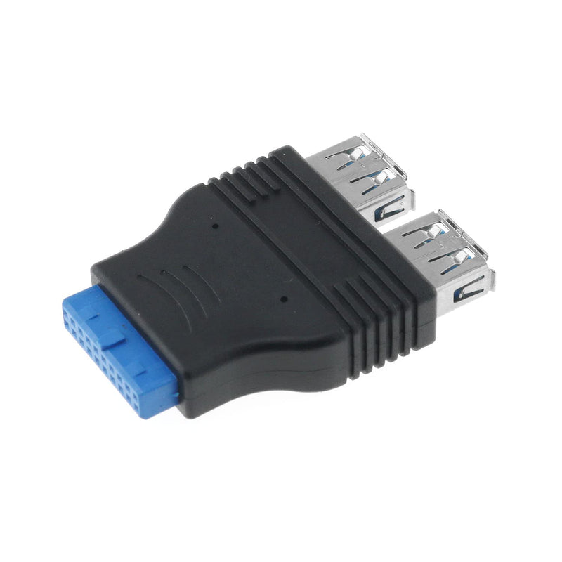 [Australia - AusPower] - 20Pin to USB 3.0 Adapter RLECS 20 Pin USB 3.0 Header Female to Dual USB 3.0 Female Splitter Motherboard Extension Connector USB 3.0 Header to USB 3.0 Port Adapter 