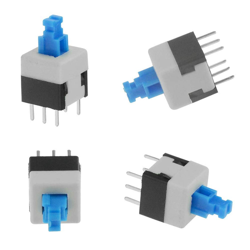 [Australia - AusPower] - XINGYHENG 100pcs 6 Pin DPDT Self-Locking Power Micro Push Button Switches 8mmx8mm 