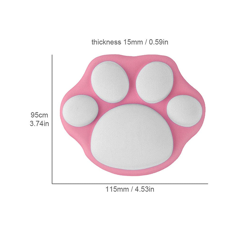 [Australia - AusPower] - Wrist Support Pad, Cute Cat Paw Pattern Mouse Wrist Rest, Office & School Computer Accessories for Easy Typing & Pain Relief(Pink-White) pink-white 