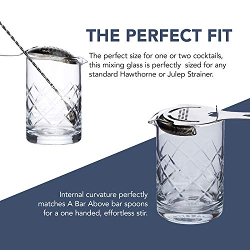 [Australia - AusPower] - A Bar Above Mixing Glass for Stirred Cocktails Seamless (Diamond Cut), Thick & Durable mixing glass for Craft Bars & Professional Bartenders Diamond Cut 