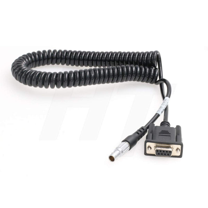 [Australia - AusPower] - HangTon Coiled Serial Data Collector Cable 0B 5 Pin to RS232 DB9 for Leica Total Station TS10 TS15 TPS800 to Computer PC 