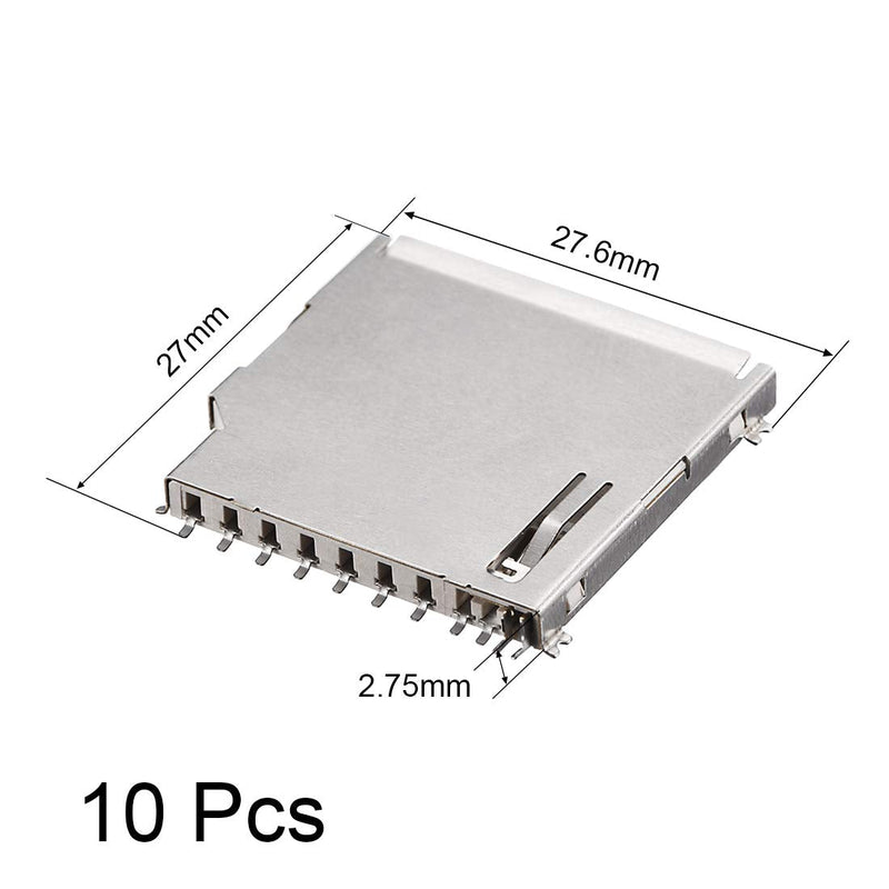 [Australia - AusPower] - uxcell SD Memory Card Socket Long Body 11 Pin PCB Mount Connector 10pcs 