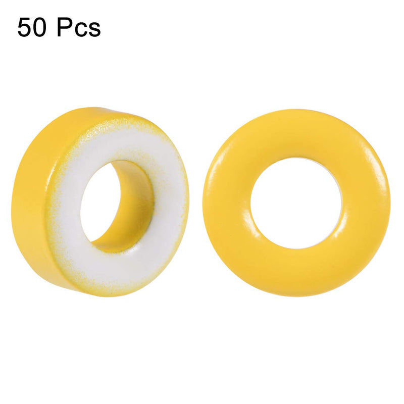 [Australia - AusPower] - uxcell 50pcs 5.5 x 11.6 x 4.4mm Ferrite Chokes Ring Iron Powder Toroid Cores Yellow White 