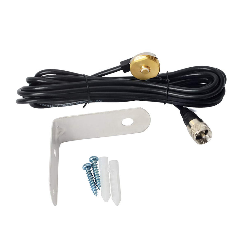 [Australia - AusPower] - HYS 70cm Antenna UHF 1/4 Wave NMO 400-470Mhz Antenna with Stainless Steel L-Bracket Hole & 13'/About 4m RG-58 Coax Cable for Motorola Kenwood Icom Vertex UHF Mobile FM Transceiver 