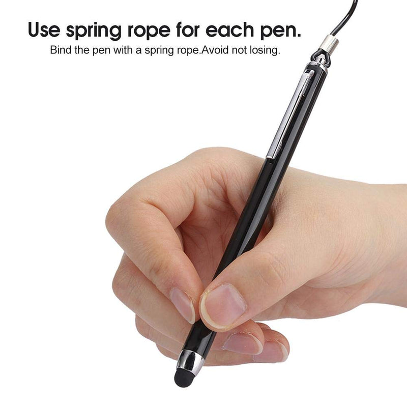 [Australia - AusPower] - Richer-R Stylus Pen,Touch Screen Pen Active Stylus Capacitive with Spring Rope for Resistive MP4 / Writing Board,Capacitive Stylus Pen for Touch Screen for POS,PDA,Industrial PC(Black) Black 