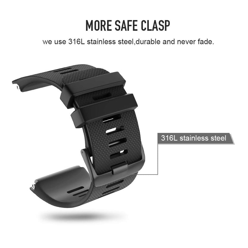 [Australia - AusPower] - NotoCity for Garmin Vivoactive HR Strap, Soft Silicone Replacement Watch Band ONLY Compatible Vivoactive HR Sports GPS Smart Watch with Adapter Tools BLACK 