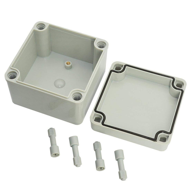 [Australia - AusPower] - LeMotech Waterproof Dustproof IP67 Junction Box DIY Case Enclosure Gray 3.9 x 3.9 x 3 inch (100 x 100 x 75 mm) 3.9" x 3.9" x 3" Size S&M 