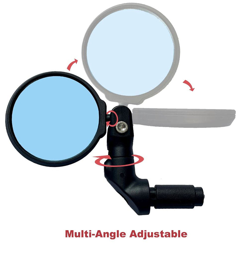 [Australia - AusPower] - **2022 NEW** Hafny Multi-Adjustable Bar End Bike Mirror, HD Safe Blast-Resistance Glass Cycling Mirror, E-bike Mirror, Bicycle Rearview Mirror, HF-M952B-FR08 (Anti-glare Blue Glass) 