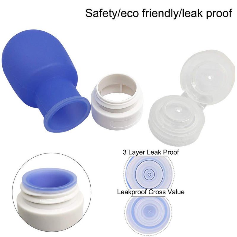 [Australia - AusPower] - 4 pcs Squeeze Salad Dressing Bottles, FineGood 1.3oz and 2 oz. Portable Sauce Containers, Leak Proof Food Storage Condiment Bottles, Comes with 2 pcs Cleaning Brushes - 4 Colors 