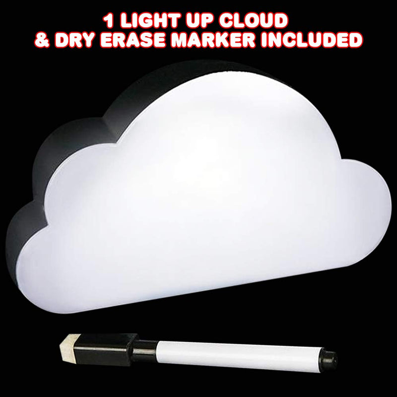 [Australia - AusPower] - ArtCreativity Light Up Cloud Message Board with Dry Erase Marker, Backlit Tabletop Writing Board for Kids, Unique Room and Office Desk Décor, Battery Operated Night Light for Children 