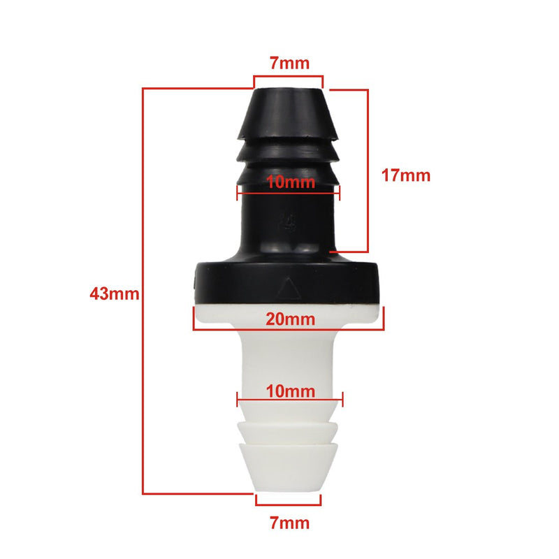 [Australia - AusPower] - Check Valve, 2 Pieces 3/8" 10mm Inline ABS 1 Way Water Non Return Check Valve for Fuel Gas Liquid Air 