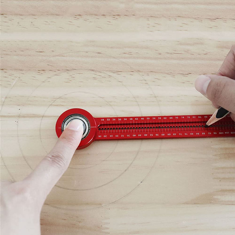 [Australia - AusPower] - 360° Rotating Woodworking Scribe Gauge Center Finder Ruler Scribing Circle Ruler Aluminum Compass Line Drawing Marking Gauge Woodworking Tools 
