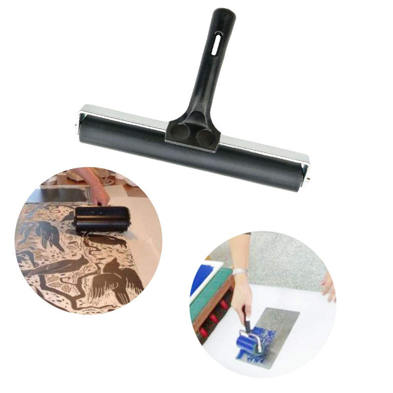 [Australia - AusPower] - 7.9'' Rubber Brayer Rubber Roller Glue Roller for Anti Skid Tape Construction Tools, Printmaking, Inking and Gluing Applications 