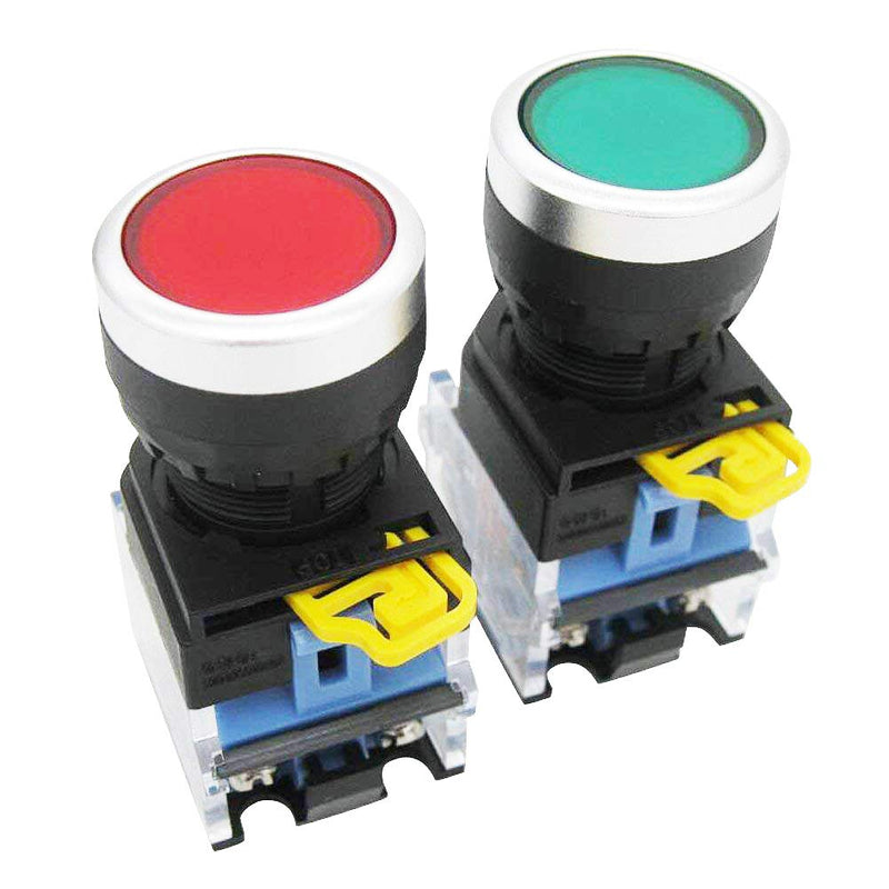 [Australia - AusPower] - TWTADE/Red Green Momentary Push Button Switch 440V 10A 1NC 1NO,3 Positions 2NO Latching Rotary Select Selector Switch Station Box (Quality Assurance for 3 Years) hz-11BNGR-20X 
