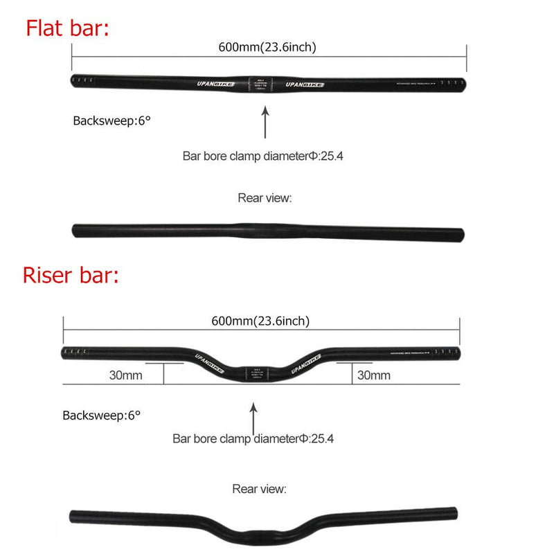 [Australia - AusPower] - UPANBIKE Mountain Bike Road Bike Handlebar Aluminum Alloy Flat Bar Riser Bar 25.4mm*600mm 31.8mm*620mm 