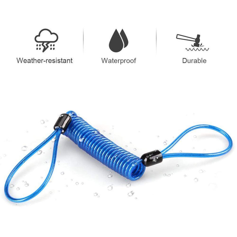 [Australia - AusPower] - Reminder Cable,YOFUNTLE [2 Pack]Disc Lock Cable,Security Steel Wire Spring Reminder Rope for Scooter Motorcycle Motorbike Vehicle Baggage Helmet Lock,Antitheft Protection on Handlebar(Orange+Blue) 