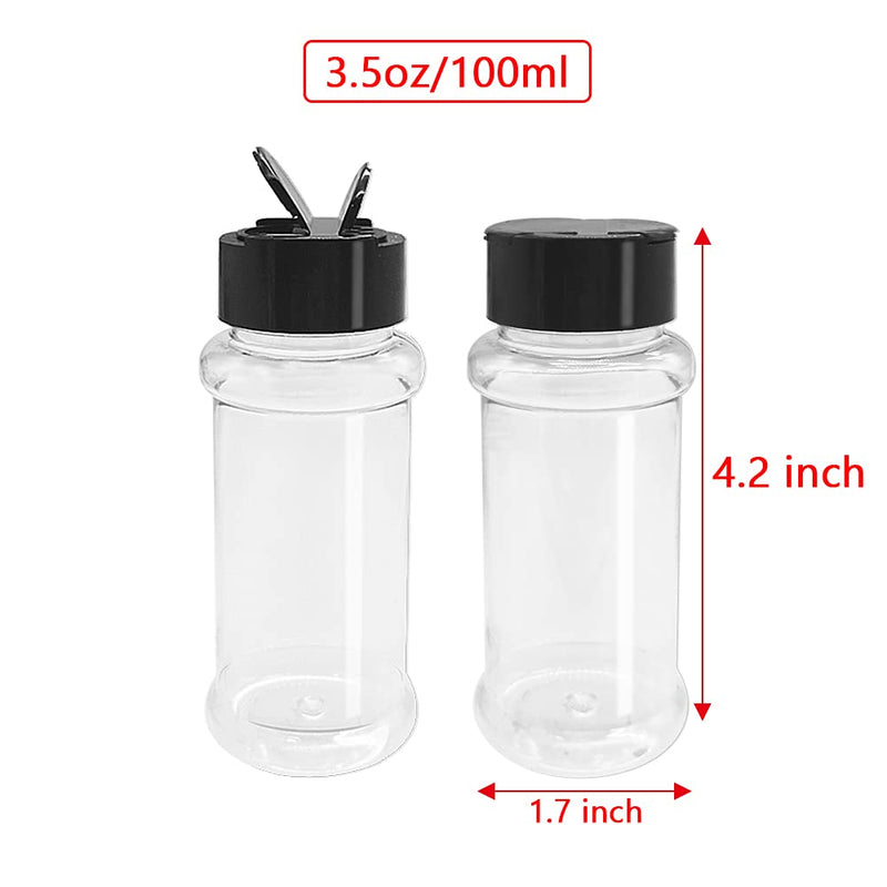 [Australia - AusPower] - 16 Pack 3.5 oz Plastic Spice Jars,Empty Seasoning Bottles Containers with Shaker Lids for Storing Spice,Salt,Herbs,Powder 