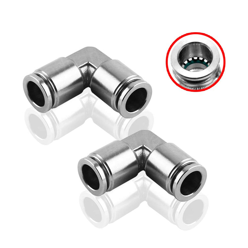 [Australia - AusPower] - Beduan Push to Connect Fitting Elbow, 1/4" Tube OD 304 Stainless Steel 90 Degree Quick Connect Adapter Union Splicer Joiner Mender 1/4 " 