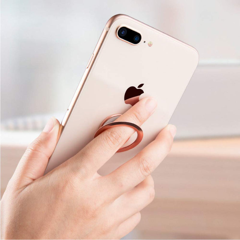 [Australia - AusPower] - World's Slimmest Phone Ring Holder,Attom Tech Ultra Thin Cell Phone Ring Stand for Magnetic Car Mount Hook - Compatible for iPhone X 8 7 Plus 6S 6 5s 5 SE,Galaxy S8 S7 S6 Edge,Note 8 5 (Rose Gold) Rose Gold 