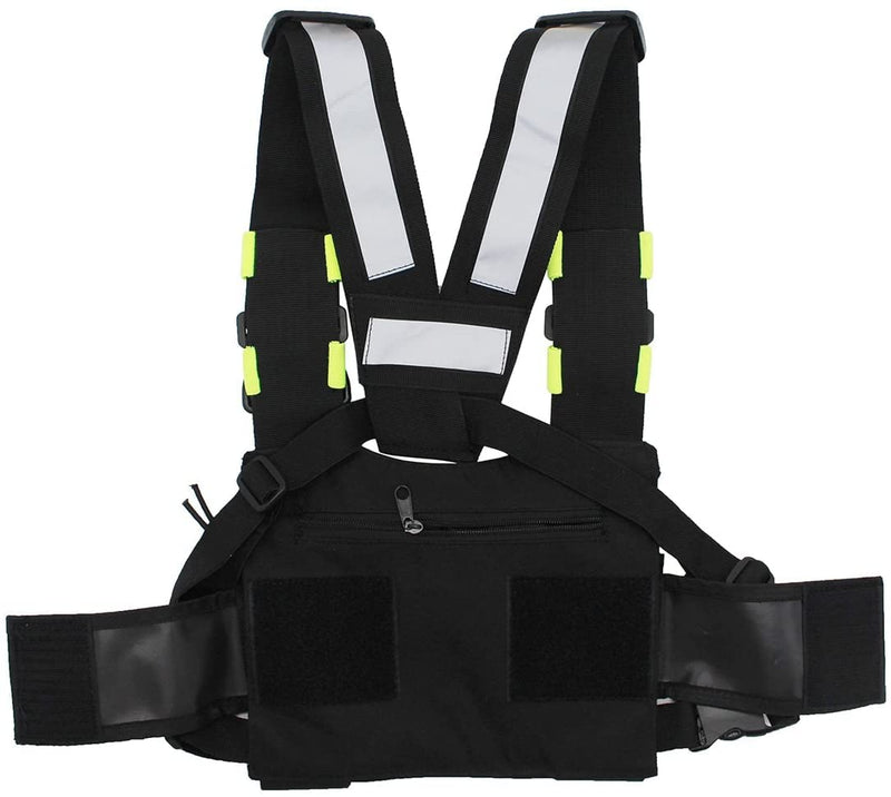 [Australia - AusPower] - Universal Radio Harness Chest Rig Bag Pocket Pack Holster Vest for Motorola Midland Two Way Radio (Rescue Essentials) (Bright Green) Bright Green 