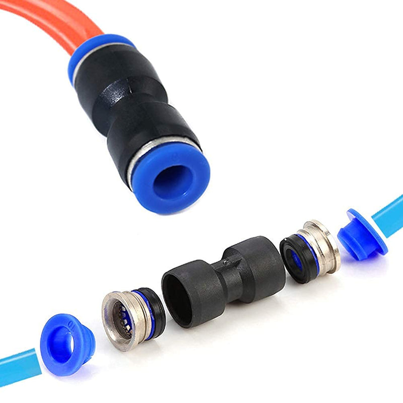 [Australia - AusPower] - 80Pcs Straight Push in Connectors Quick Release Pneumatic Connectors Air Line Quick Connect Fittings Kit for 1/4 5/16 3/8 1/2 inch Tube OD 