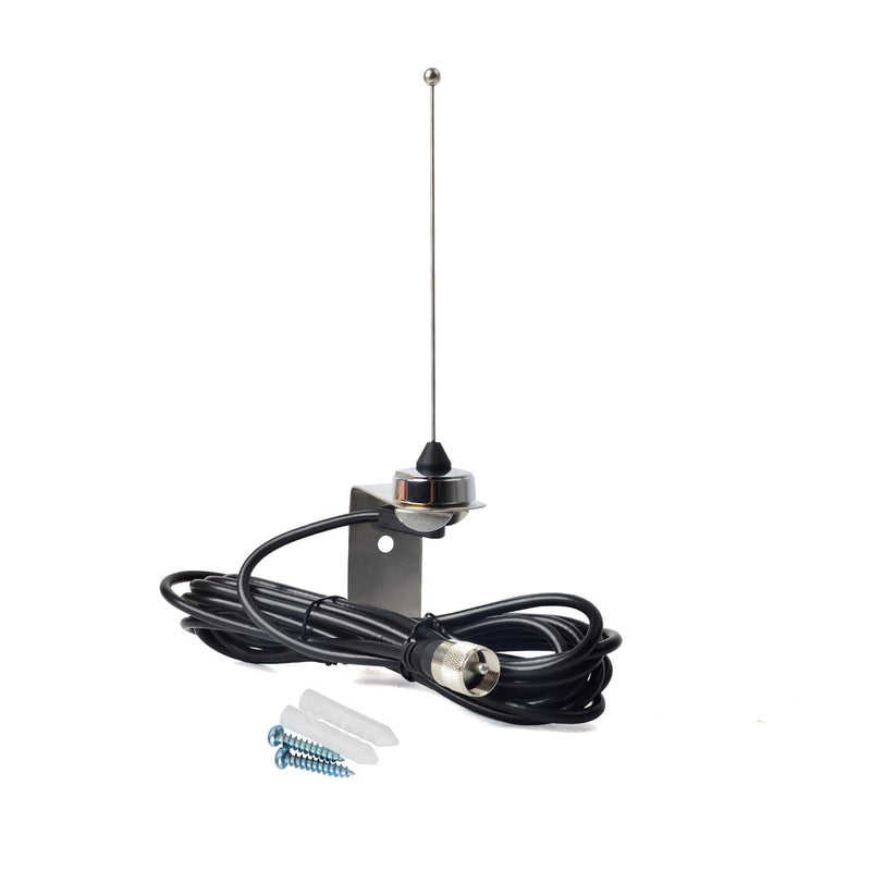 [Australia - AusPower] - HYS 70cm Antenna UHF 1/4 Wave NMO 400-470Mhz Antenna with Stainless Steel L-Bracket Hole & 13'/About 4m RG-58 Coax Cable for Motorola Kenwood Icom Vertex UHF Mobile FM Transceiver 