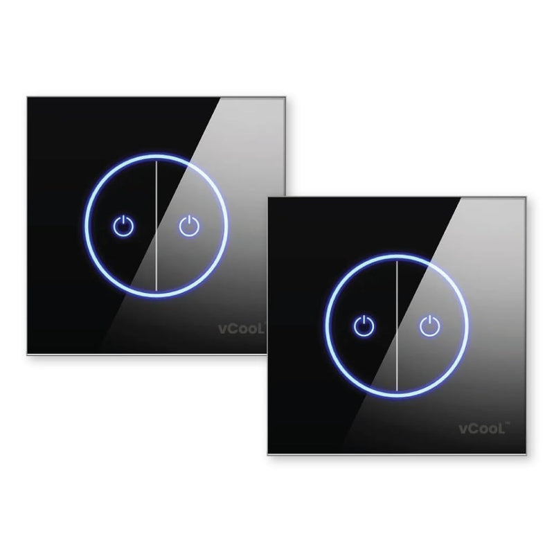 [Australia - AusPower] - Smart Light Switch, 2.4GHz WiFi Smart Switch Compatible with Alexa, Google Home and Surplife App, UL Certified Neutral Wire Required, No Hub Required(Classic Black, 2 Switch) 