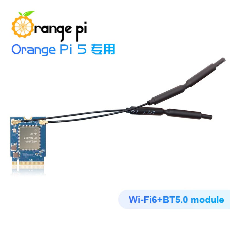 [Australia - AusPower] - Orange Pi 5 PCIe Wi-Fi6, BT5.0 Module, Support BLE, Wi-Fi, 2T2R 802.11 ax/ac/a/b/g/n Only Compatible with OPi 5 Singble Board Computers 
