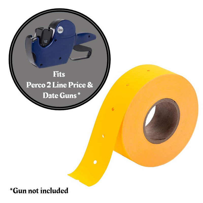 [Australia - AusPower] - Fluorescent Orange Perco Labels for Perco 2 Line Labeler Gun - 1 Sleeve, 6,000 Labels 