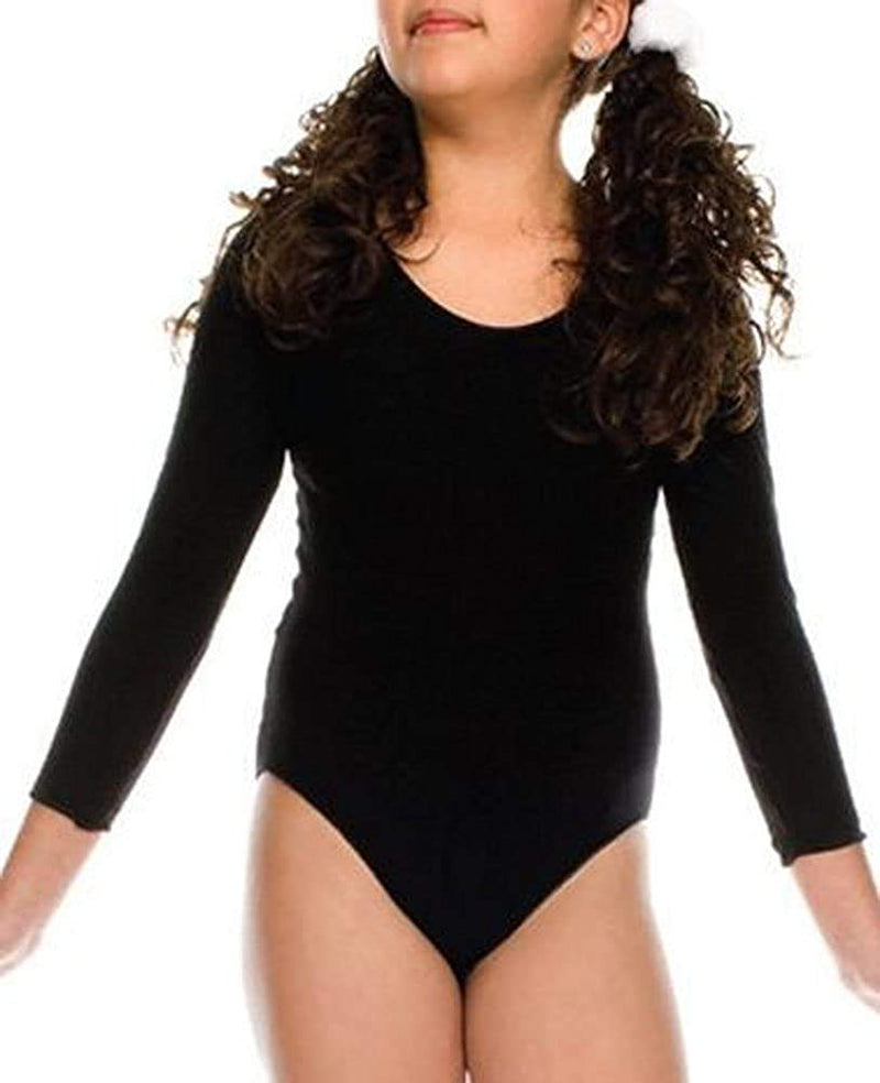 [Australia - AusPower] - ToBeInStyle Girl's Long Sleeve Bikini Leotard Layering Bodysuit Snap Crotch Closure X-Large (Age:12-24, Weight: 57-63 Lbs) Black 