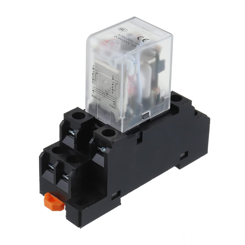 [Australia - AusPower] - EPLZON AC 110V/120V Electromagnetic Power Relay HH52P JQX-13FL 62PL Coil 8 Pin 10A DPDT LED Indicator with Plug-in Terminal Socket and DIN Slotted Aluminum Rail 