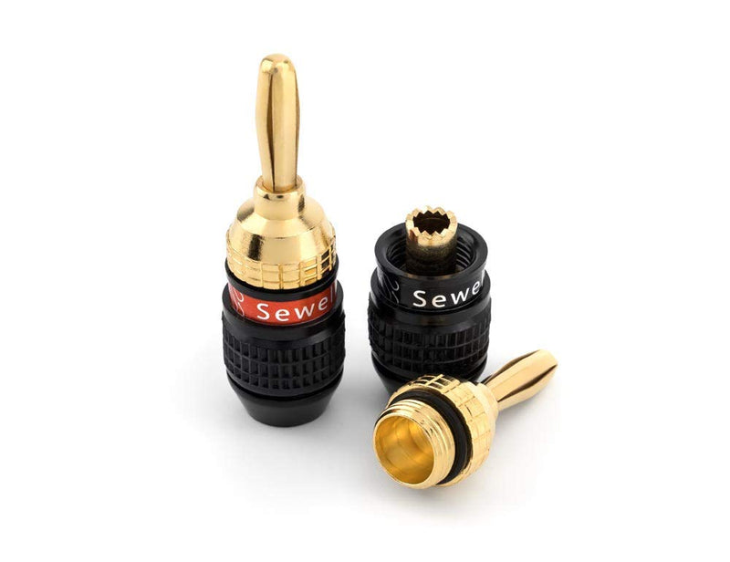 [Australia - AusPower] - Deadbolt Banana Plugs 6-Pairs by Sewell, Gold Plated Speaker Plugs, Quick Connect, SW-29863-6 6 Pairs Deadbolt Banana Plugs 